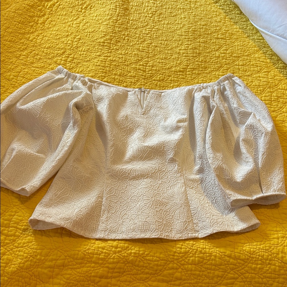 Chic Off-Shoulder Cream Blouse
